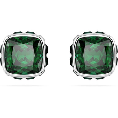 SWAROVSKI ARETES STUD CUADRADO BIRTHSTONE MAYO RODIO | VERDE - 1