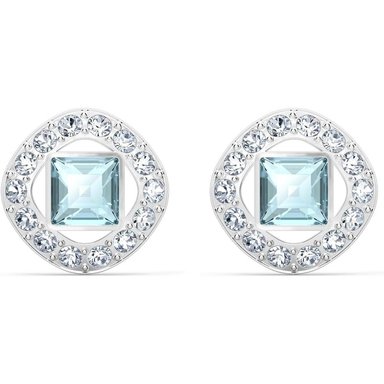 SWAROVSKI ARETES STUD CUADRADO ANGELIC SQUARE RODIO | AGUA - 1