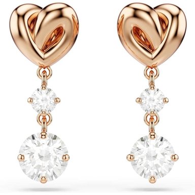 SWAROVSKI ARETES DROP CORAZÓN LIFELONG HEART ORO ROSA | ORO ROSA - 1