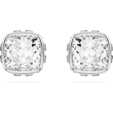 SWAROVSKI ARETES STUD CUADRADO BIRTHSTONE ABRIL RODIO | PLATEADO - 1