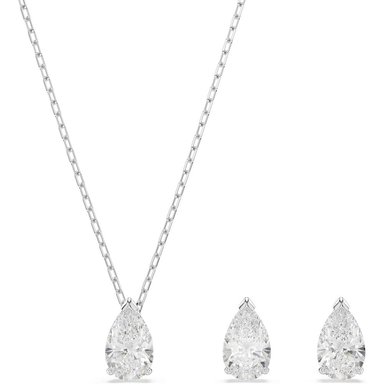 SWAROVSKI SET COLLAR Y ARETES GOTA STILLA ATTRACT RODIO | TRANSPARENTE - 1