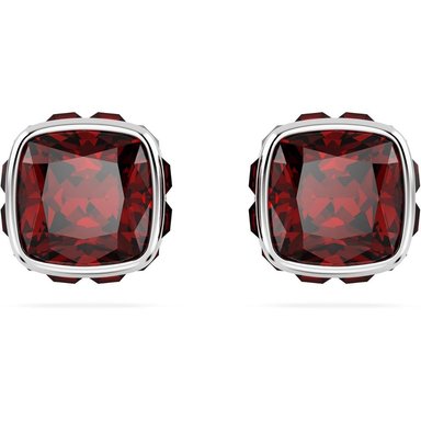 SWAROVSKI ARETES STUD CUADRADO BIRTHSTONE ENERO | ROJO OSCURO - 1