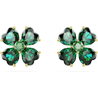 SWAROVSKI ARETES STUD TREBOL IDYLLIA ORO | VERDE - 1