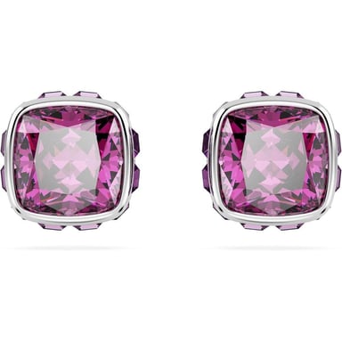 SWAROVSKI ARETES STUD CUADRADO BIRTHSTONE FEBRERO RODIO | ROSA - 1