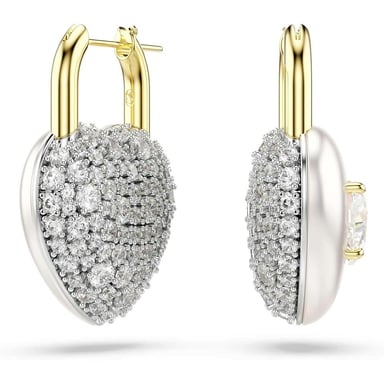 SWAROVSKI ARETES COLGANTES FORMA DE CORAZON IDYLLIA | DORADO/BLANCO - 1