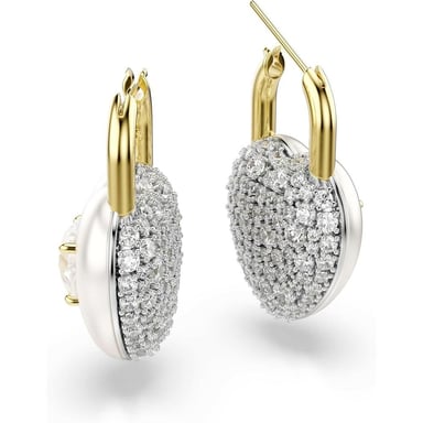 SWAROVSKI ARETES COLGANTES FORMA DE CORAZON IDYLLIA | DORADO/BLANCO - 2