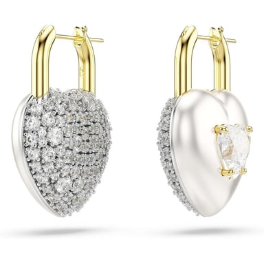 SWAROVSKI ARETES COLGANTES FORMA DE CORAZON IDYLLIA | DORADO/BLANCO - 3