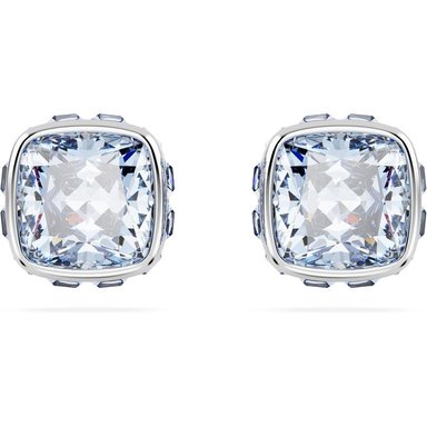 SWAROVSKI ARETES STUD CUADRADO BIRTHSTONE MARZO RODIO | AZUL - 1