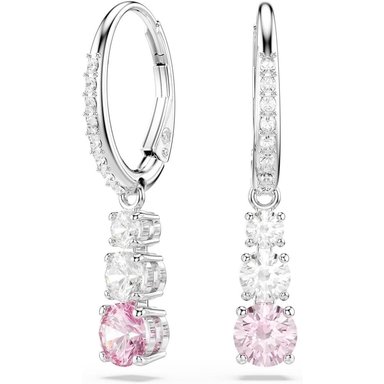 SWAROVSKI ARETES ARO CRISTALES PAVÉ RODIO | ROSA/PLATEADO - 1