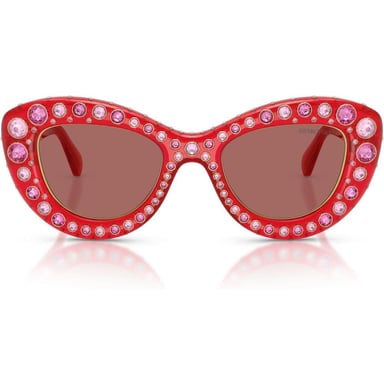 SWAROVSKI LENTES DE SOL SK6060 49 MM MUJER | TRANSPARENT RED/DARK VIOLET - 1