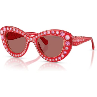SWAROVSKI LENTES DE SOL SK6060 49 MM MUJER | TRANSPARENT RED/DARK VIOLET - 2