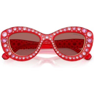 SWAROVSKI LENTES DE SOL SK6060 49 MM MUJER | TRANSPARENT RED/DARK VIOLET - 5