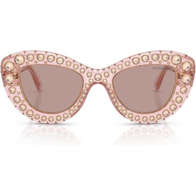 SWAROVSKI LENTES DE SOL SK6060 49 MM MUJER | TRANSPARENT PINK/LIGHT PURPLE BROWN - 1