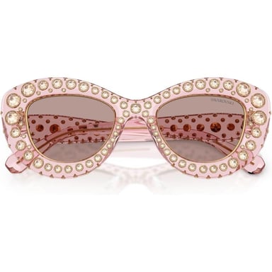 SWAROVSKI LENTES DE SOL SK6060 49 MM MUJER | TRANSPARENT PINK/LIGHT PURPLE BROWN - 5