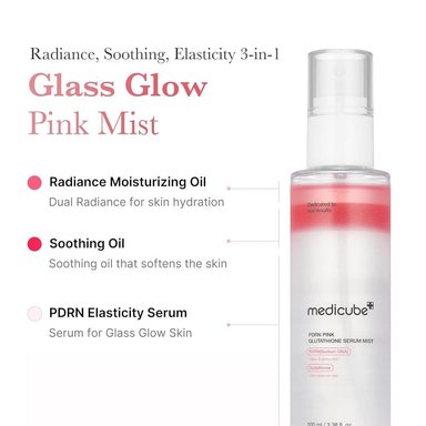 SPRAY SERUM MEDICUBE SALMON PINK GLUTATHIONE SPRAY SERUM 3.4 OZ / 100 ML - 3
