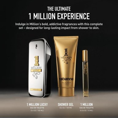 SET PERFUME RABANNE 1 MILLION LUCKY HOMBRE 3 PZS - 3
