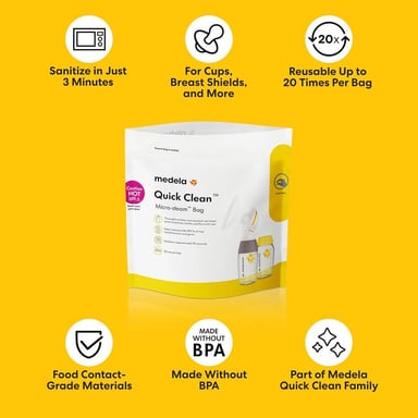BOLSAS ESTERILIZADORAS MICROONDAS - MEDELA QUICK CLEAN 12 PZS - 3