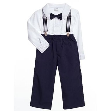 CONJUNTO BEBÉ NIÑO LIMA FASHION KIDS AZUL MARINO ELEGANTE 4 PIEZAS TIRANTES GALA