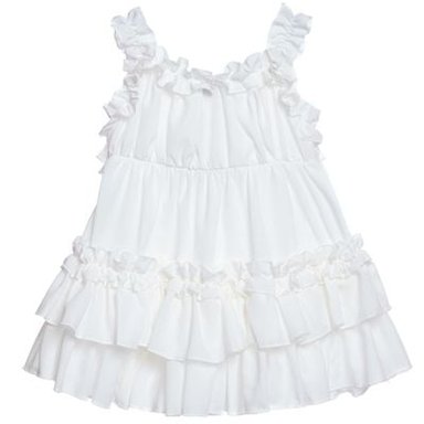VESTIDO ALGODÓN BEBÉ NIÑA LIMA FASHION KIDS BLANCO CAPAS Y VOLANTES - 2