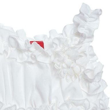 VESTIDO ALGODÓN BEBÉ NIÑA LIMA FASHION KIDS BLANCO CAPAS Y VOLANTES - 3