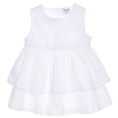 VESTIDO BEBÉ NIÑA LIMA FASHION KIDS BLANCO 2 CAPAS
