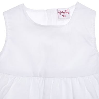 VESTIDO BEBÉ NIÑA LIMA FASHION KIDS BLANCO 2 CAPAS - 3