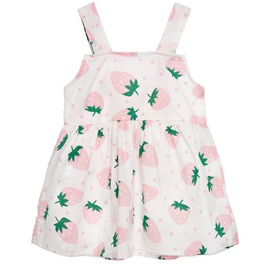 VESTIDO BEBÉ NIÑA LIMA FASHION KIDS BLANCO FRESAS ROSAS Y SOMBRERO - 2