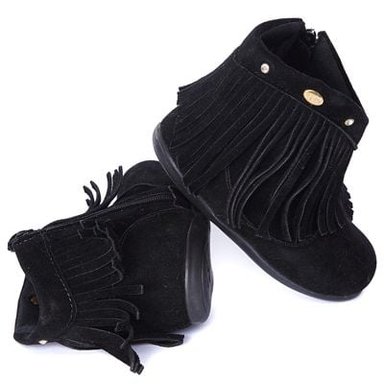 BOTINES BEBÉ NIÑA KLIN NEGRO CON FLECOS - 2