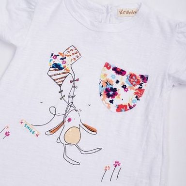 CONJUNTO ALGODÓN NIÑA LIMA FASHION KIDS POLO COMETA FLORES + PANTALÓN LEGGINS