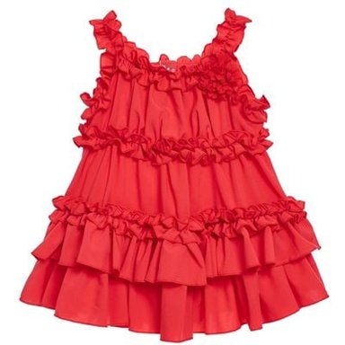 VESTIDO BEBÉ NIÑA LIMA FASHION KIDS ROJO CAPAS Y VOLANTES