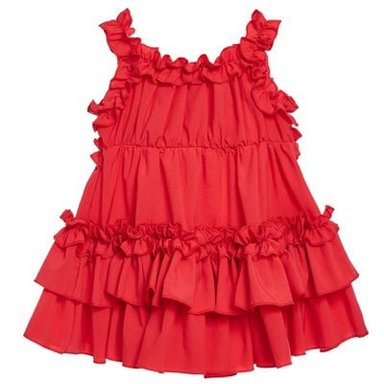 VESTIDO BEBÉ NIÑA LIMA FASHION KIDS ROJO CAPAS Y VOLANTES - 2