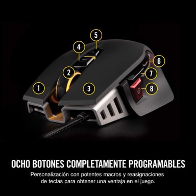 MOUSE GAMER CORSAIR CH-9309011-NA NEGRO M65 RGB ELITE 18K DPI - 3