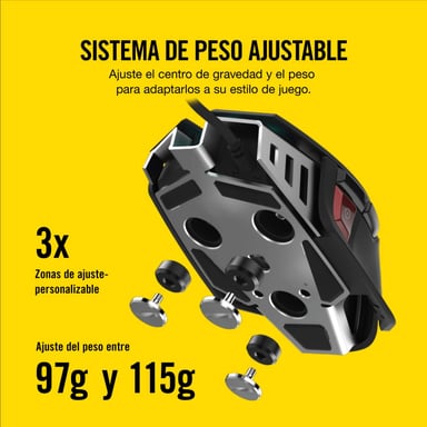 MOUSE GAMER CORSAIR CH-9309011-NA NEGRO M65 RGB ELITE 18K DPI - 5