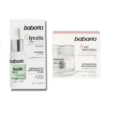 SET SERUM BABARIA GLICOLIC ACID + CREMA FACIAL ANTI MANCHAS - 1