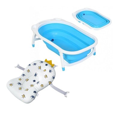 BAÑERA PLEGABLE Y COJÍN DE BAÑO PARA BEBÉS - NIÑO - 1