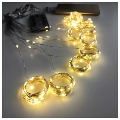 CORTINAS LUCES NAVIDEÑAS ÁMBAR 3X3M CON CONTROL (3 UNID) - 3