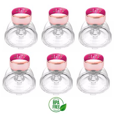 EXTRACTOR DE LECHE MATERNA PORTÁTIL MANOS LIBRES ROSADO-06 UNID - 1