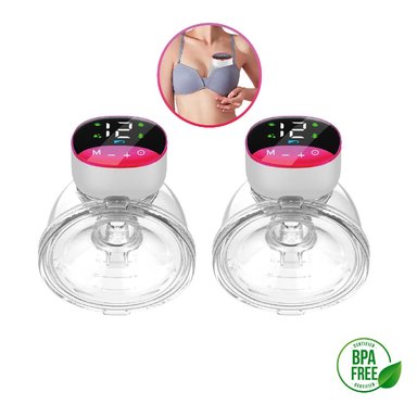 EXTRACTOR DE LECHE MATERNA PORTÁTIL MANOS LIBRES FUCSIA-02 UNID - 1