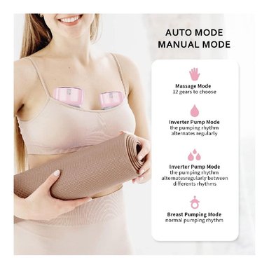 EXTRACTOR DE LECHE MATERNA PORTÁTIL MANOS LIBRES FUCSIA-02 UNID - 4