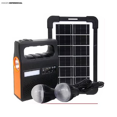 KIT DE LINTERNA CON PANEL SOLAR MÁS RADIO Y FOCOS - 1