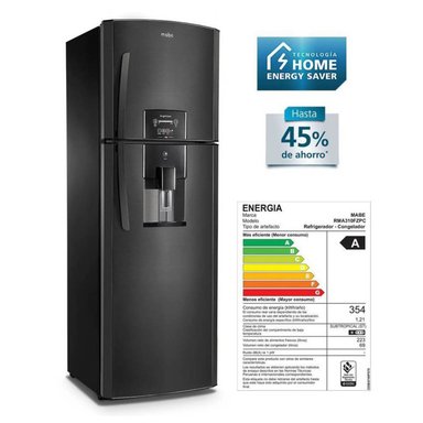 REFRIGERADORA MABE RMA310FZPC 300 LITROS BLACK STEEL