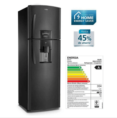 REFRIGERADORA MABE RMA310FZPC 300 LITROS BLACK STEEL