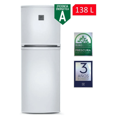 REFRIGERADORA ELECTROLUX 138 LTS. TOP FREEZER BLANCO - ERT18G2HNW.