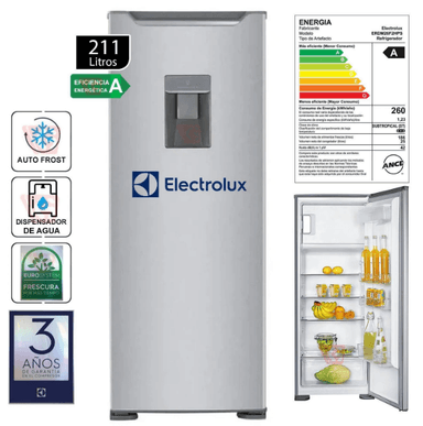 REFRIGERADORA ELECTROLUX ERDM26F2HPS FROST 211 LITROS GRIS.