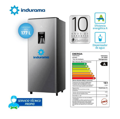 REFRIGERADORA INDURAMA RI-289D AUTOFROST 177 LITROS CROMA