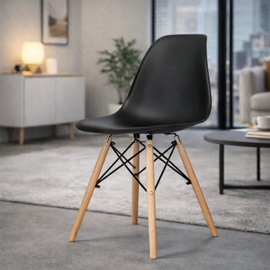 SILLA SALA MOBEL ART PERU DISEÑO EAMES NEGRO