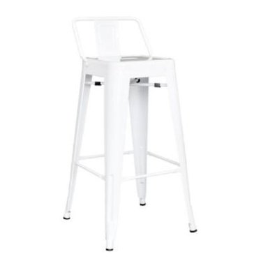 BANCO PARA BAR CLOE CON ESPALDAR BLANCO MOBELART