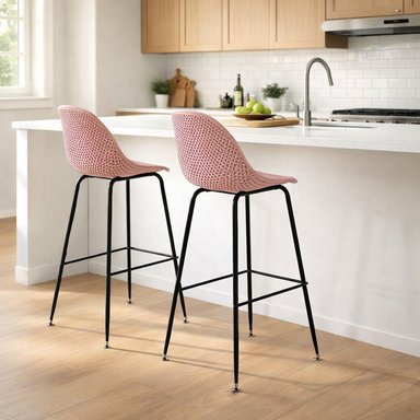 SILLA BAR MOBEL ART PERU YOKU FIJA MOBELART ACERO ROSADO