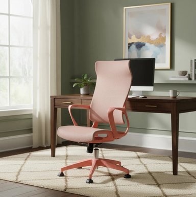 SILLA DE OFICINA PRESIDENTE RIGS MALLA SALMÓN MÖBELART