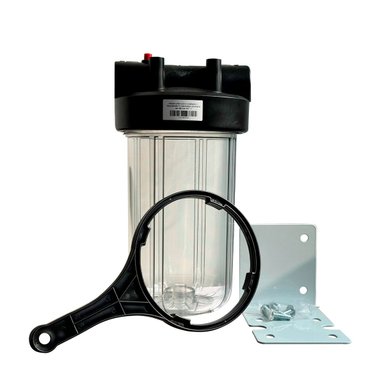 PORTAFILTRO TRANSPARENTE CON PURGA 4.5X10 CONEX. 1' MODEL. NW-BR10M-PET 1'